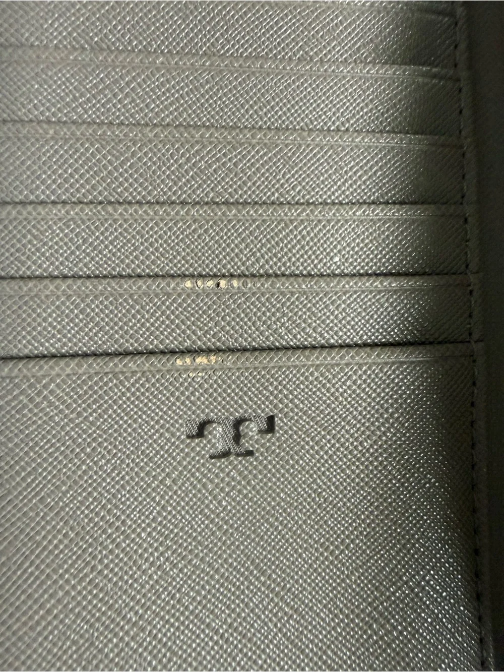 Tory Burch Zip-Around Continental Wallet in Light Gray with Gold Logo